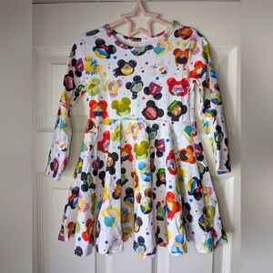 NWOT Disney Character Themed Long Sleeve Dress. Size 4T.